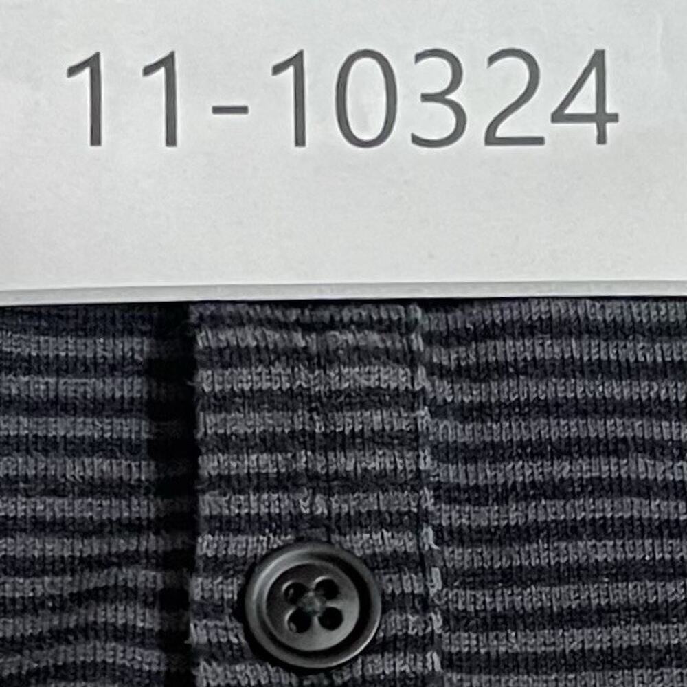 John Varvatos Collection Hampton Polo Mens S Striped Black & Gray Silk Cotton - Picture 11 of 11